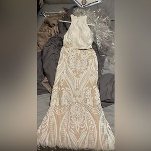 Cream prom dress